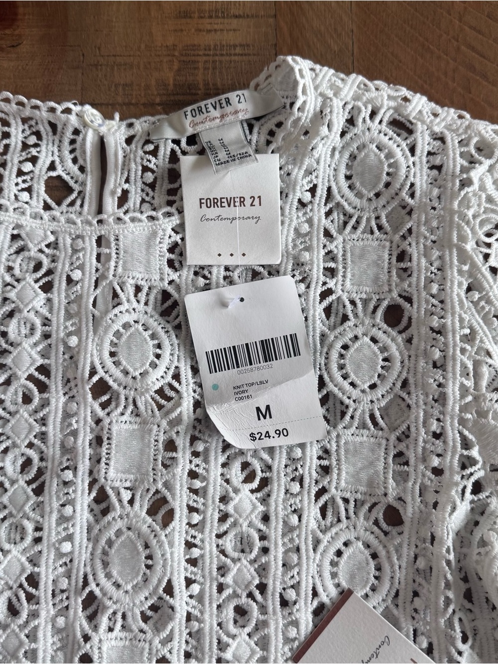 Forever 21 White Crochet Lace Bell Sleeve Blouse - Picture 4 of 7